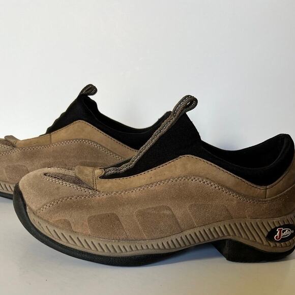 JUSTIN ankle boots, leather & suede slip on women’s size 5 1/2 - Picture 1 of 10